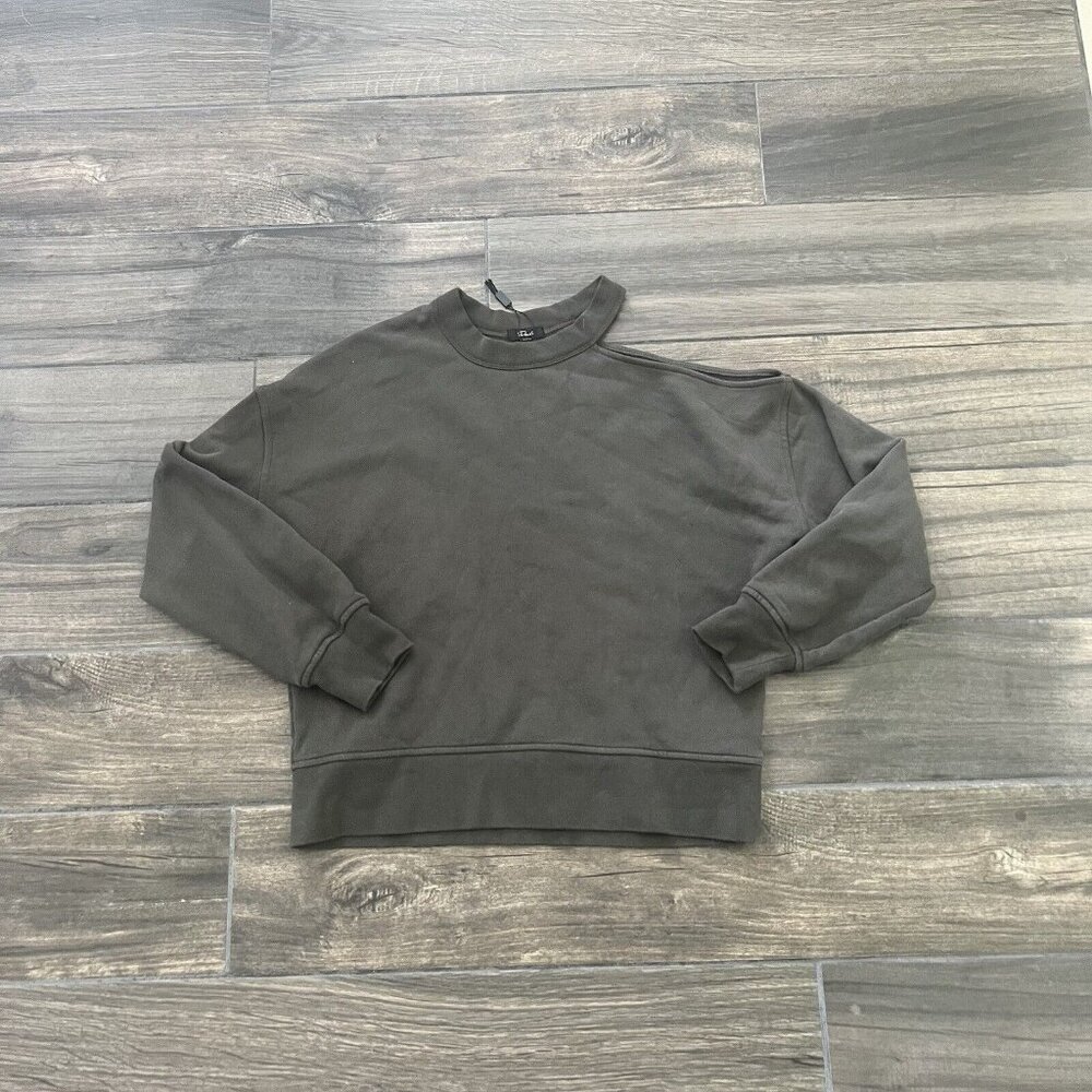 Rails Green Crewneck Sweater Cut Out Size Small - image 1